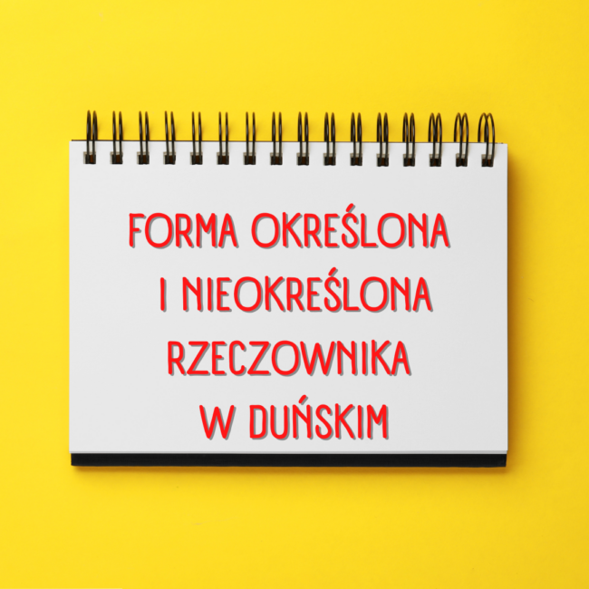 forma określona i nieokreślona rzeczownika w duńskim.